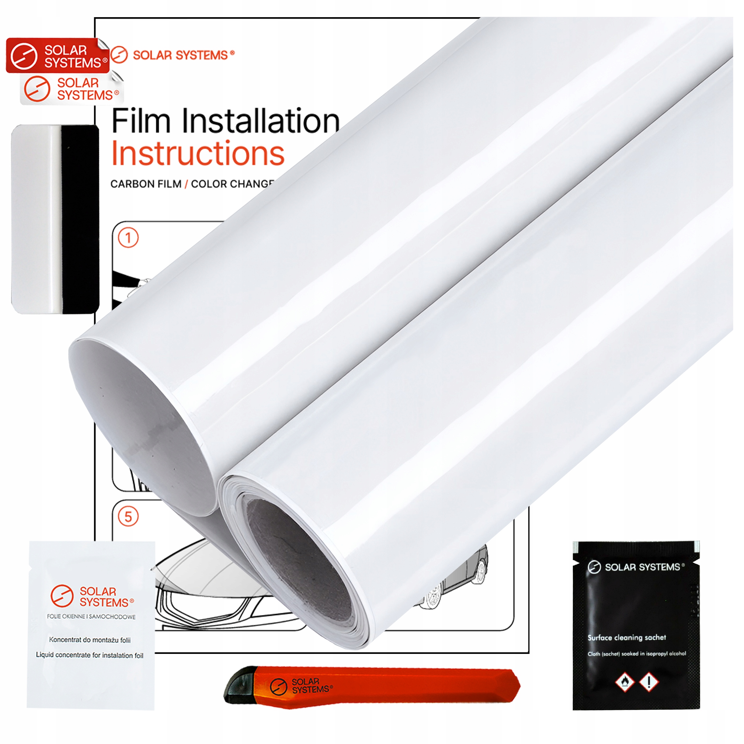 Fólie Automobilová Dýha do auta Změna barvy Bílý Lesk 152 x 500 cm