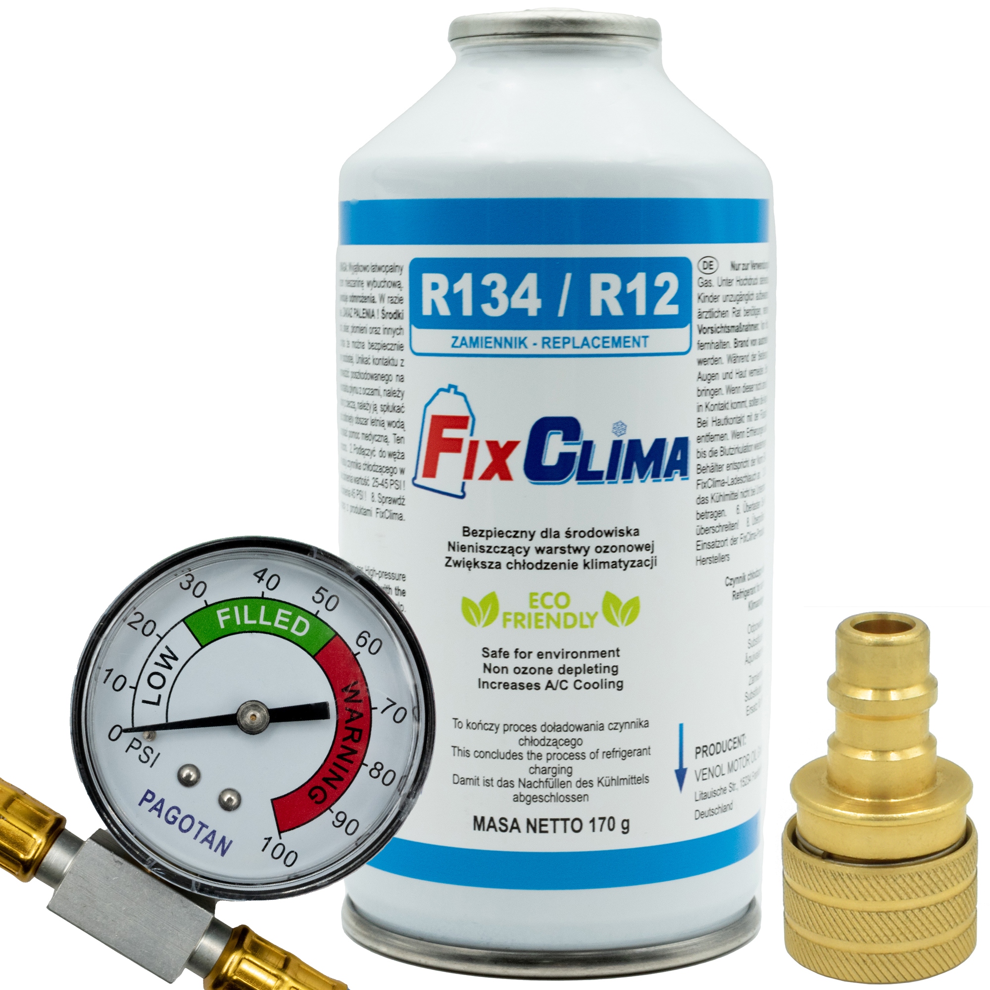 ZESTAW UZUPELNIANIA CZYNNIKA DO AUT Z R134a R12