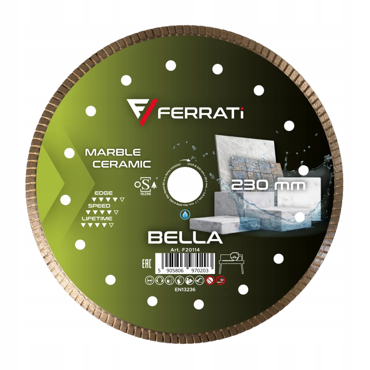 Ferrati Diamantový Kotouč Bella Ø 230 MM x 25,4 MM
