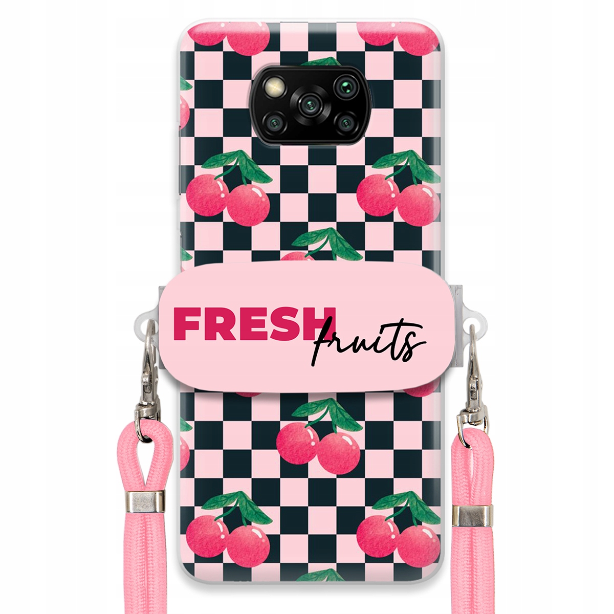 Pouzdro pro Xiaomi Poco X3 Crossbody vodítko držák na šachovnici Fresh Fruits