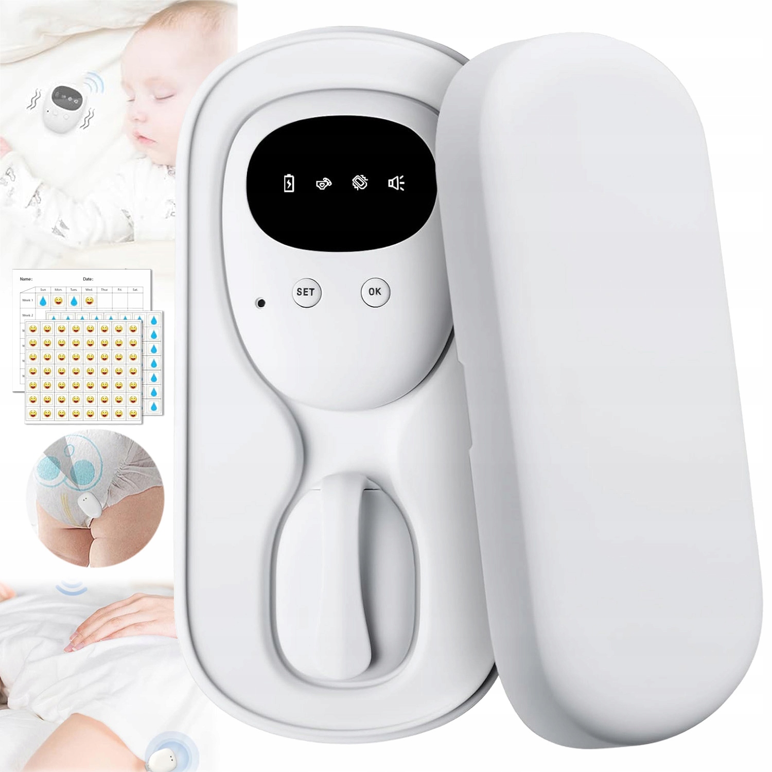 Alarm Probuzení Bezdrátový Senzor Vlhkosti V Namáčecím Lůžku 3 Režimy