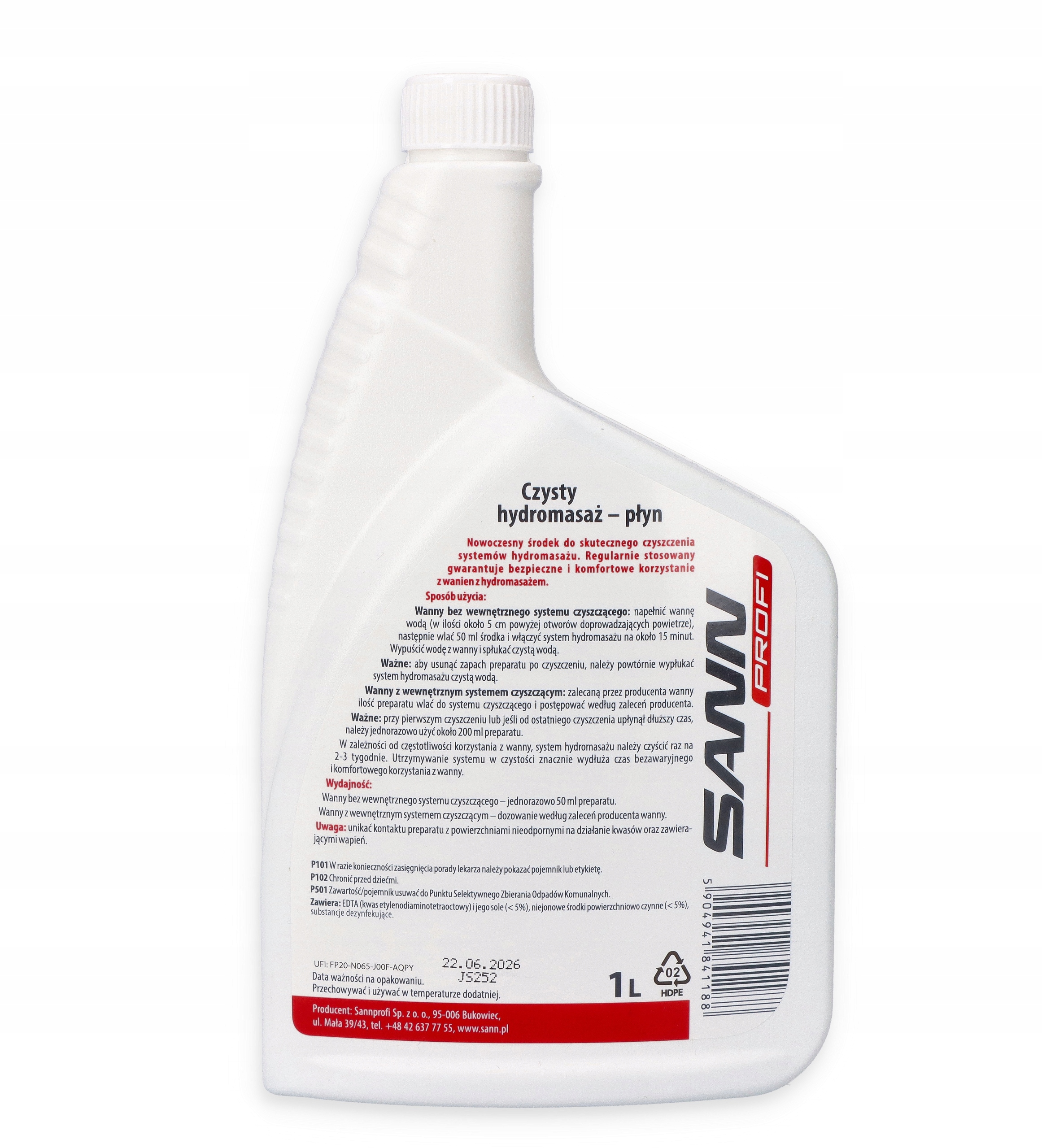 SANN PROFI PŁYN DO MYCIA WANNY Z HYDROMASAŻEM 2x1L Marka Sann Profi