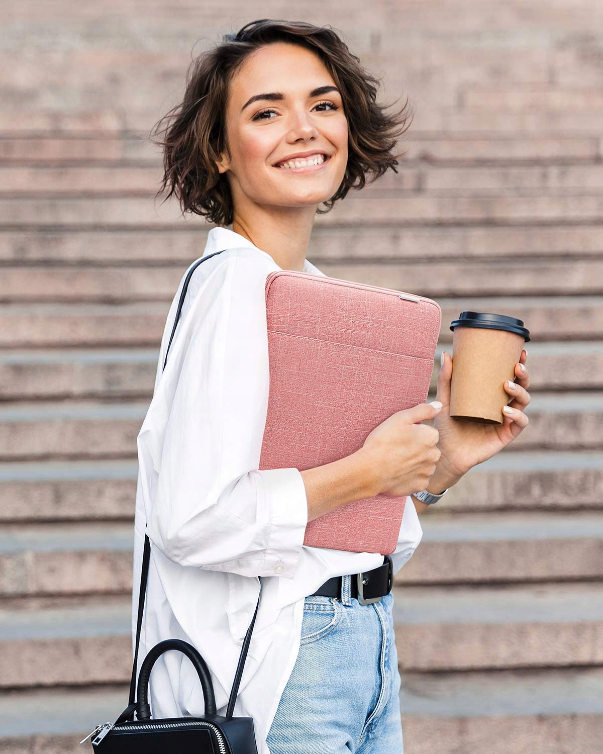Torba na laptopa Inateck Różowa na Laptopy 13-13,3 Cal z Tkaniny