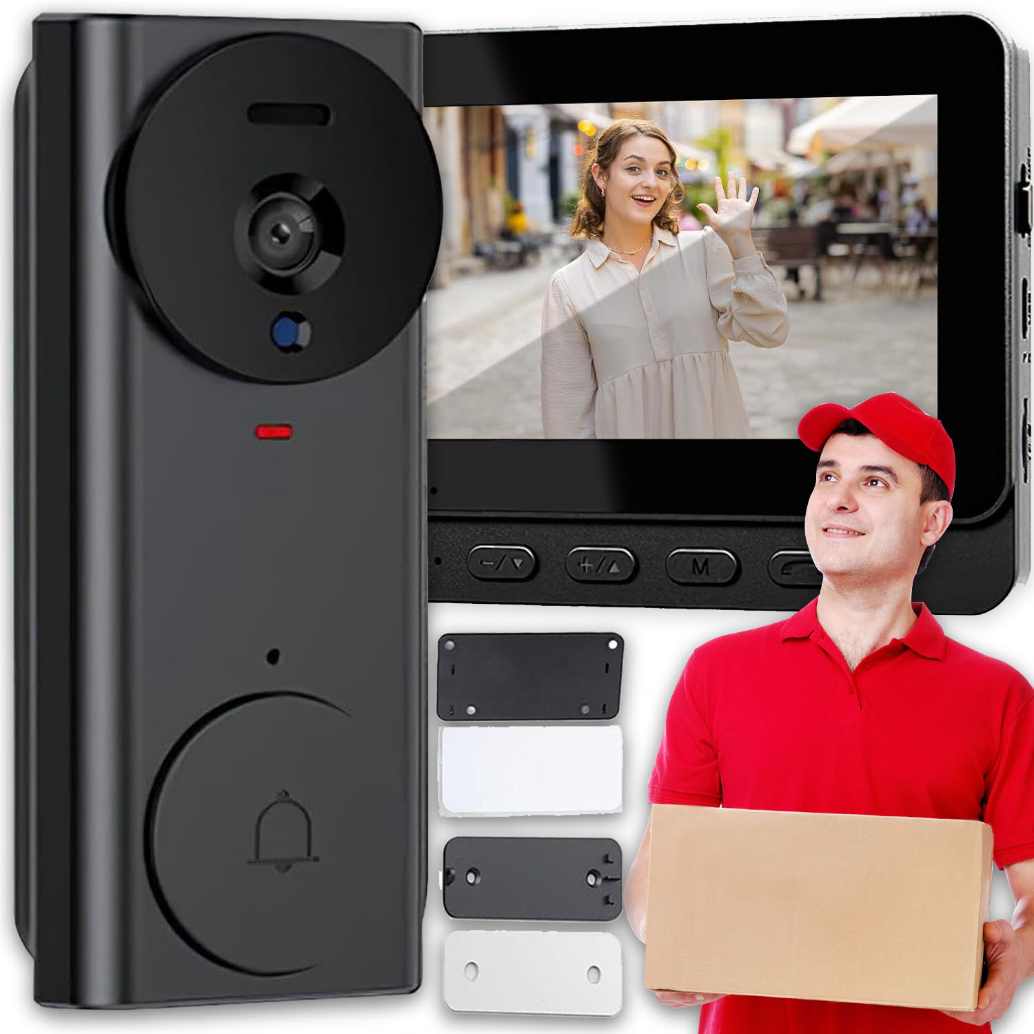 Wideodomofon 4.3IPS 120°SZEROKI Kąt Nocne Widzenie Ir Dwukierunkowa Rozmowa