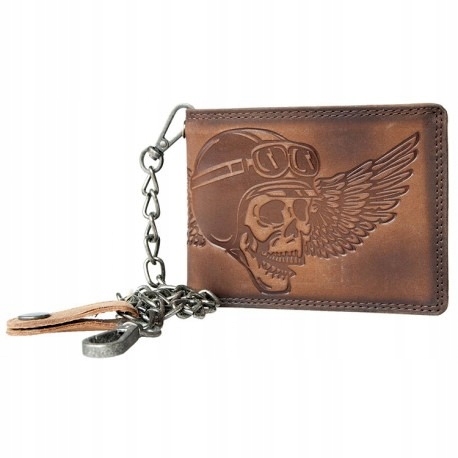 Kožená motorkářská peněženka 08