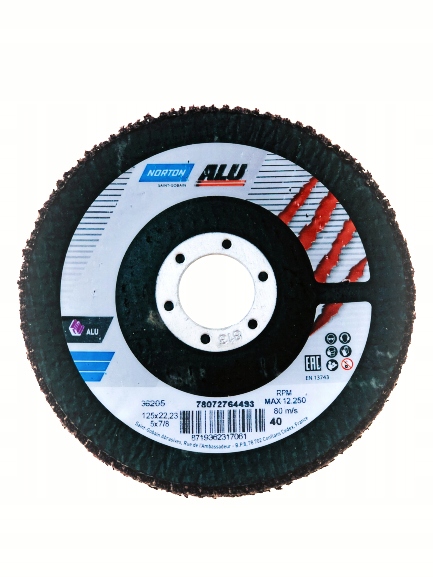 TARCZA DO SZLIFOWANIA ALUMINIUM NORTON 125mm P40