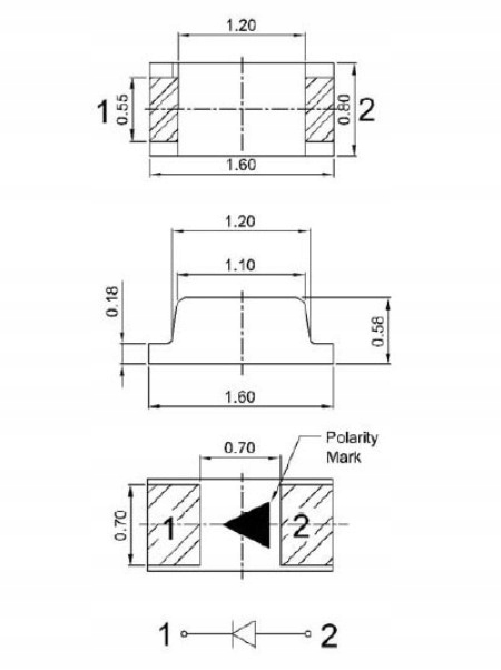 100x DIODA LED smd 0603 POMARANCZOWA AMBER 300mcd SMD tak