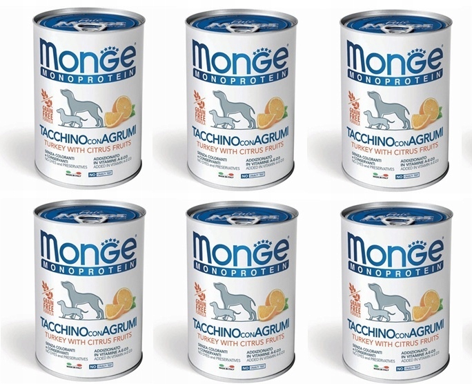 Levně Monge Dog Fruit M Krůta s rýží a pomerančem 6 x 400 g