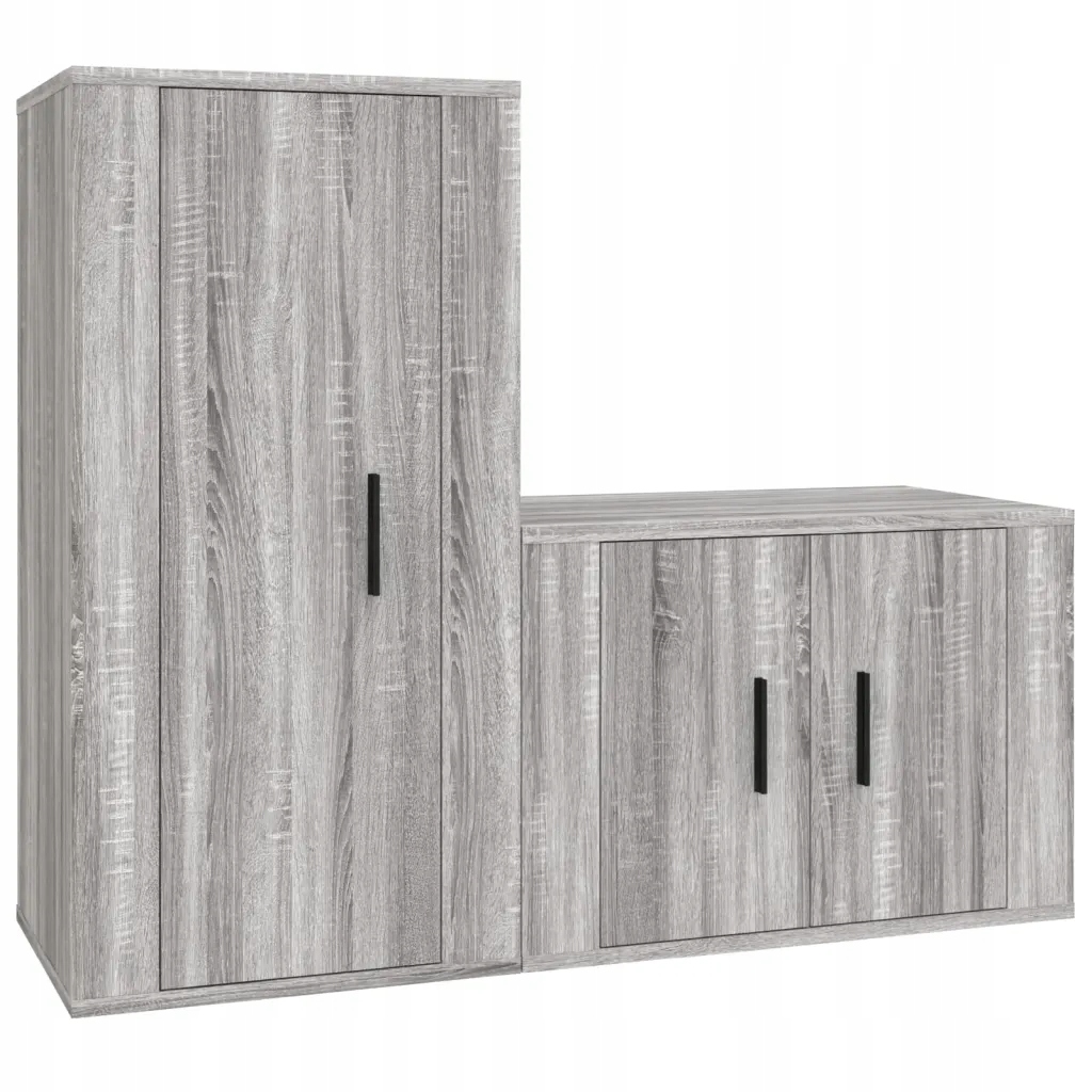 Zestaw szafek Tv Szary Dąb Sonoma 2 szt. 57x34,5x40cm/40x34,5x80cm