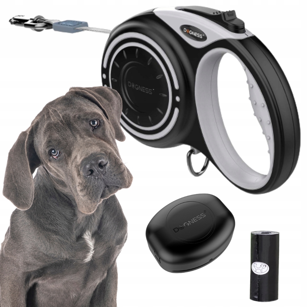 Vodítko Pro Psa automatické Páskové navíjecí zásobník Dogness 5m do 50 kg XL