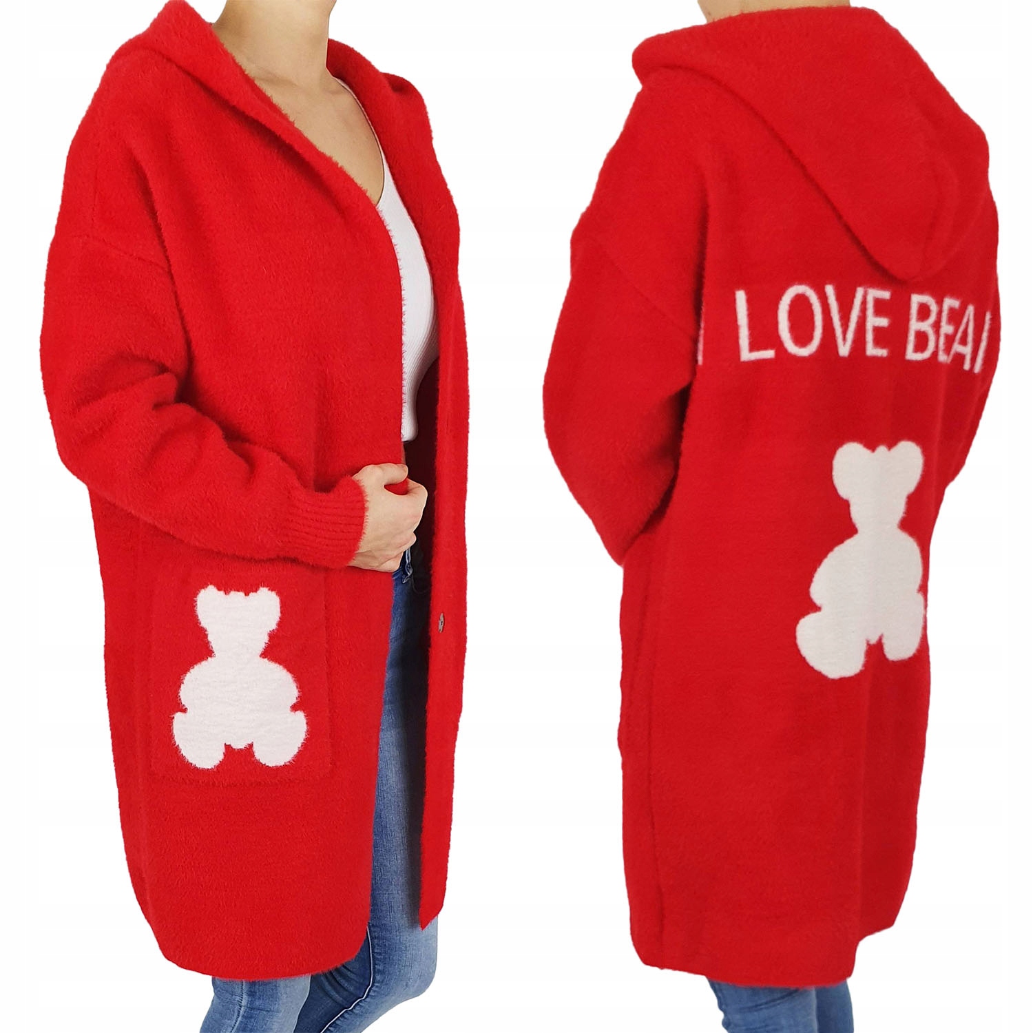 #alpaka Dámský Kabát Vlněný S Kapuce Různé Barvy