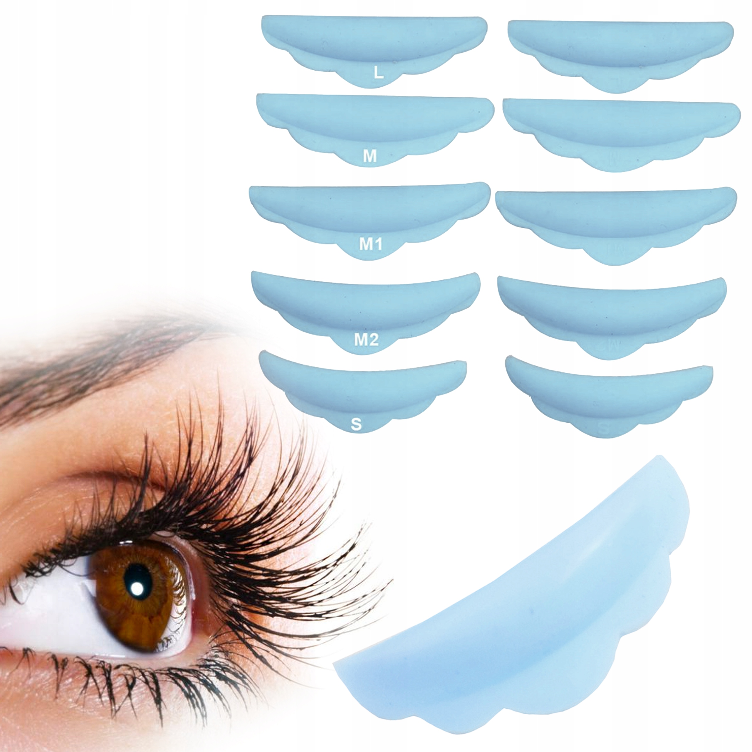 WAŁECZKI SILIKONOWE DO LIFTINGU I LAMINACJI RZĘS 5 par NIEBIESKIE