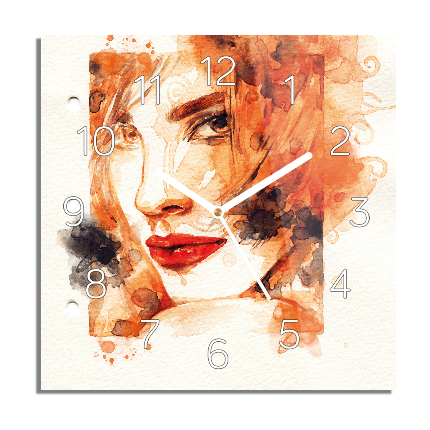 

Twarz kobieta foto-zegar ścienny 30x30 do sypialni