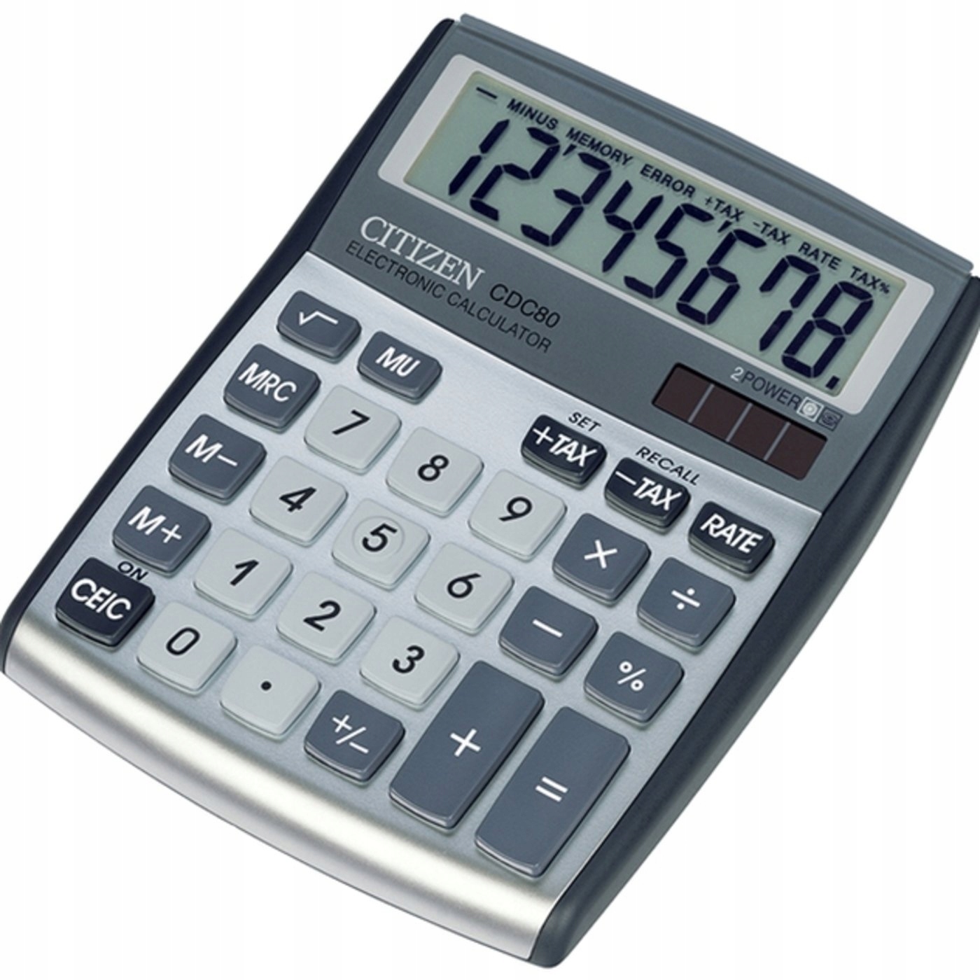 Kalkulator biurowy Citizen CDC-80 Srebrny do szkoły biura