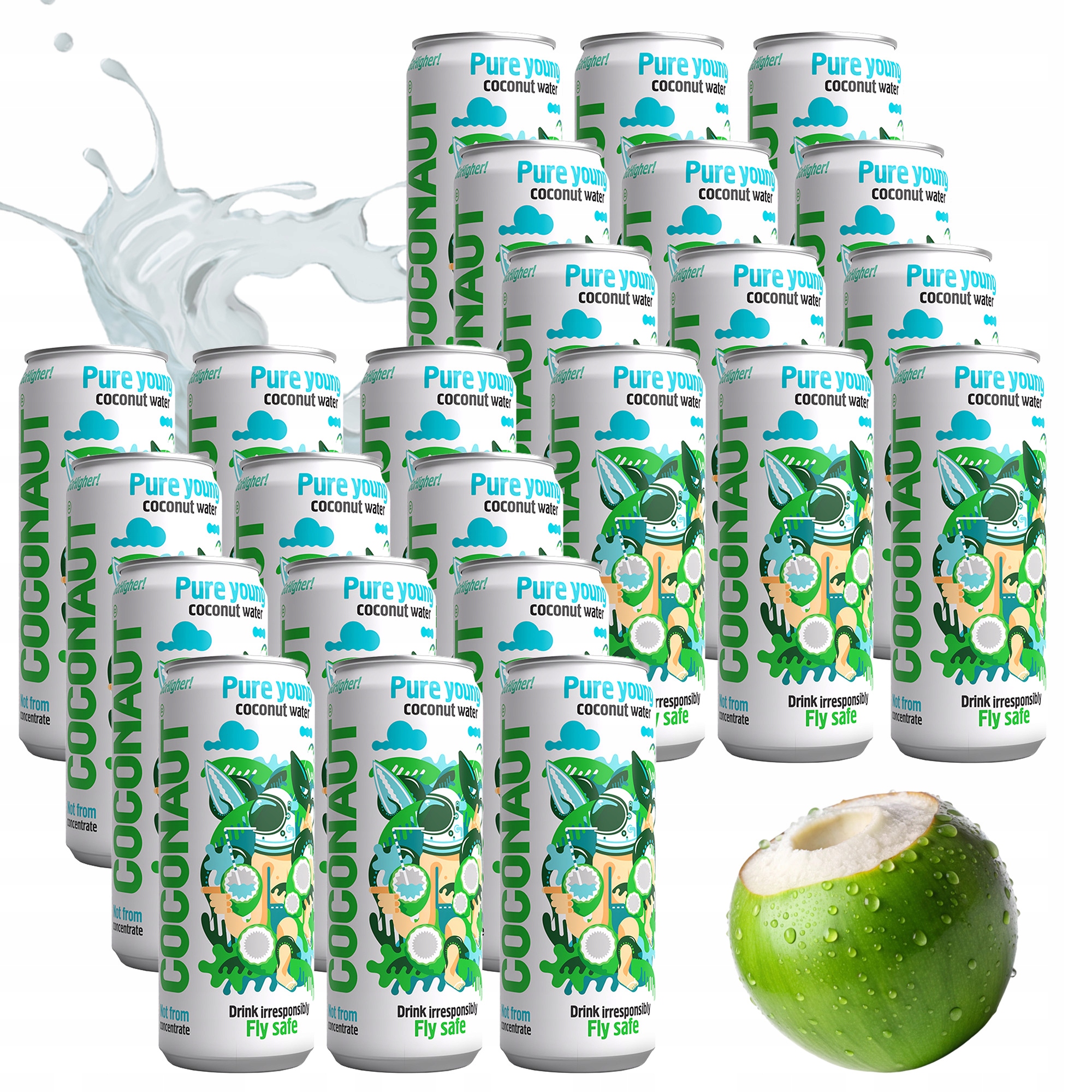 Levně Přírodní Neperlivá Voda Z Mladého Kokosu 320 ML Coconaut 24 X Plechovka