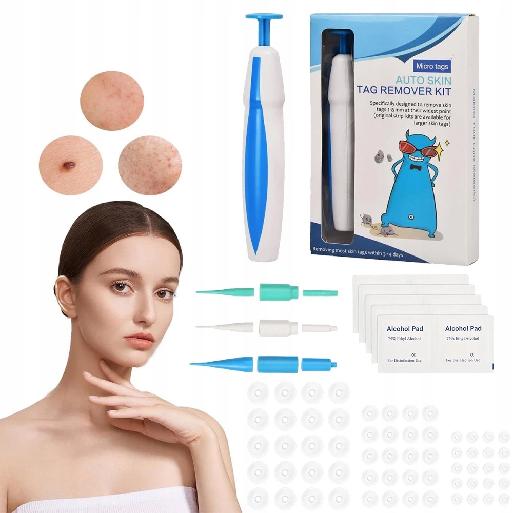 Sada na odstraňování kožních výrůstků Bezbolestné, bezpečné a rychlé 2v1