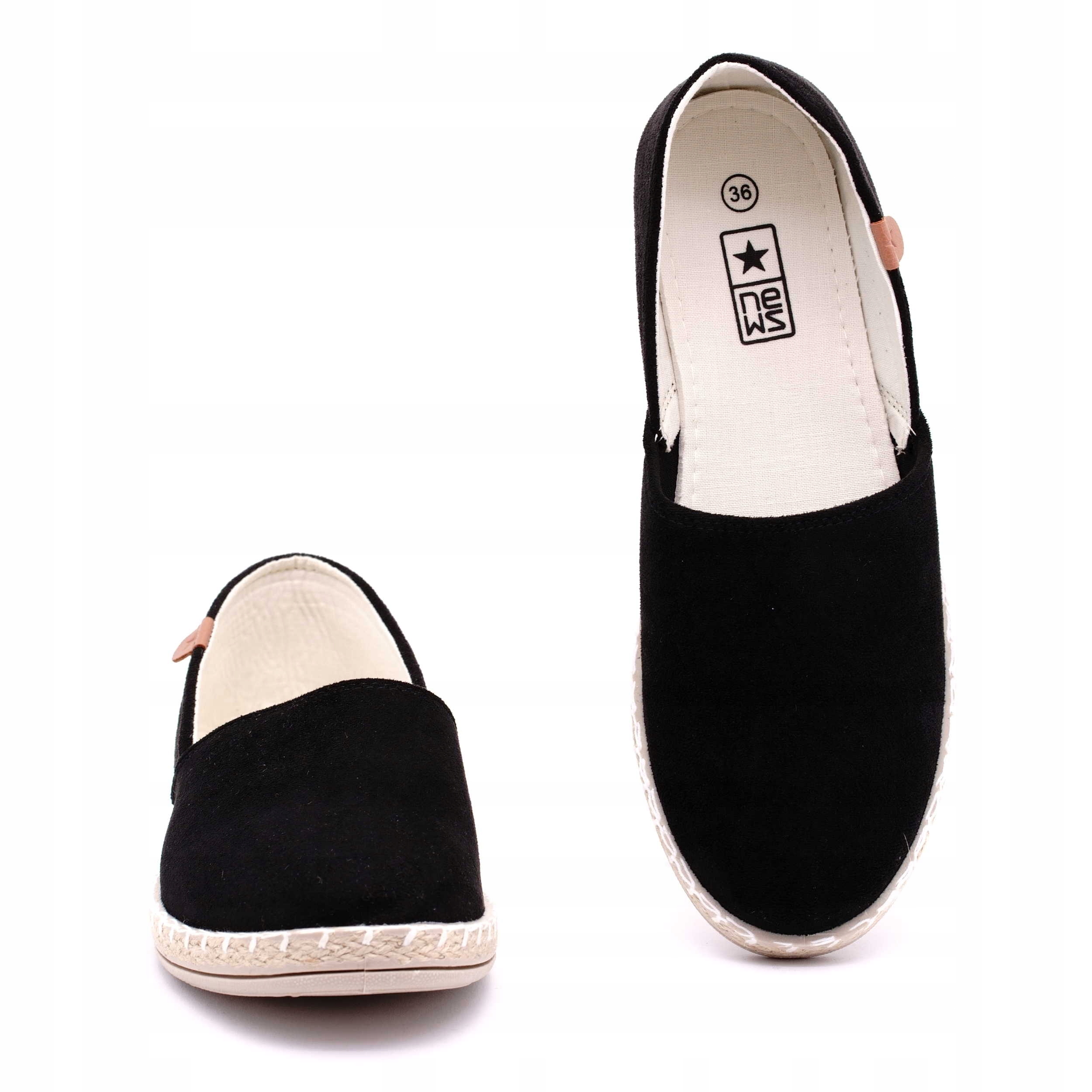 NEWS ESPADRYLE WSUWANE DAMSKIE CZARNE ZAMSZ 2416 37 Rozmiar 37