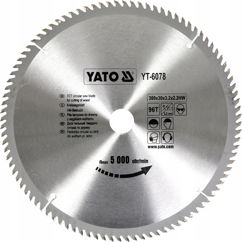 

Tarcza Do Cięcia Drewna Widiowa 300x30mm 96T Yato
