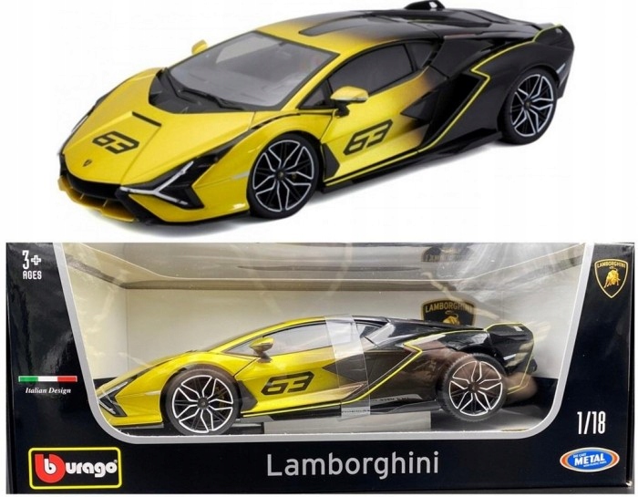 Lamborghini Sian Fkp 37 yellow fade 1:18 Bburago