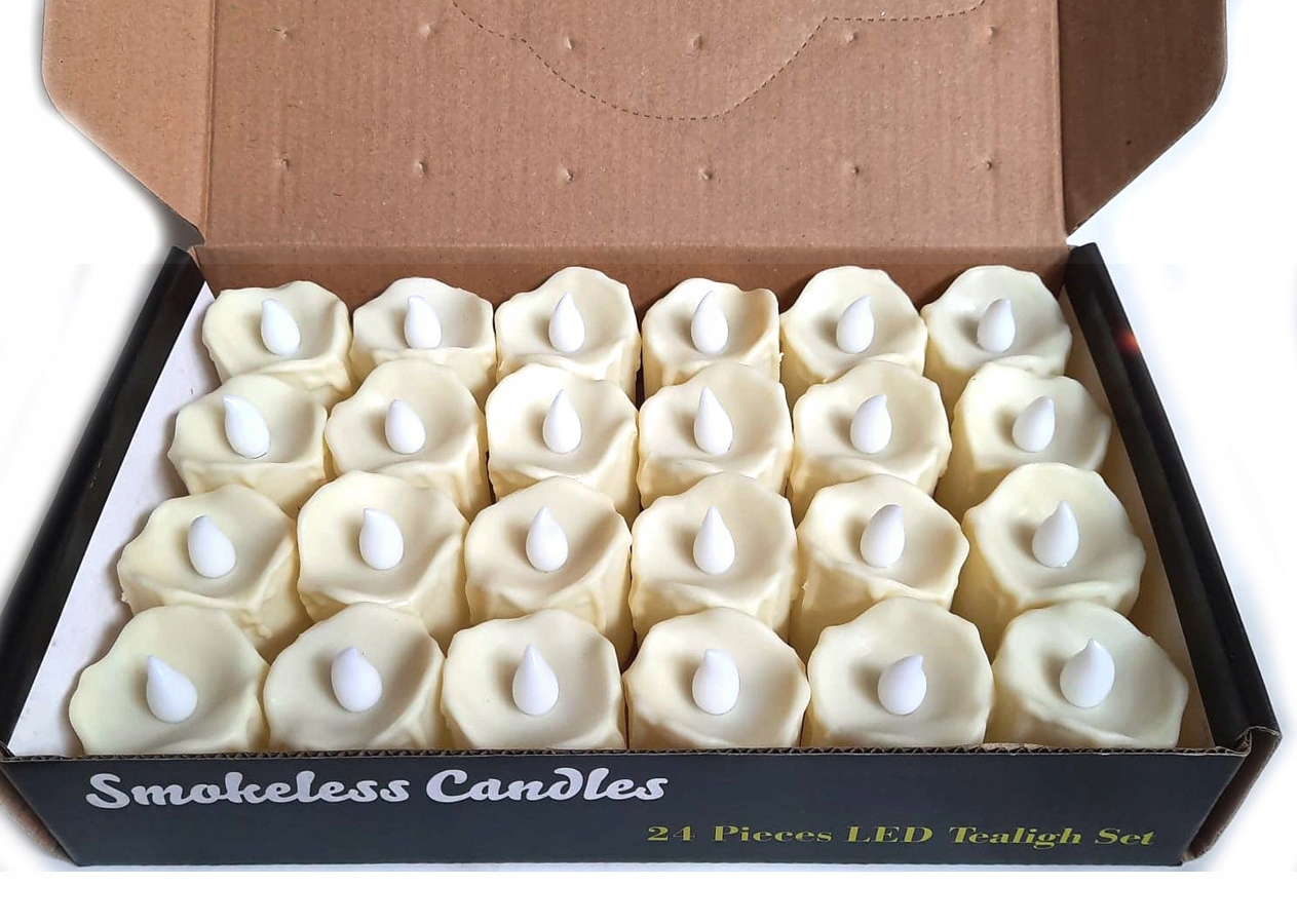 

Świeczki Led z naciekami lampki na baterie -24szt