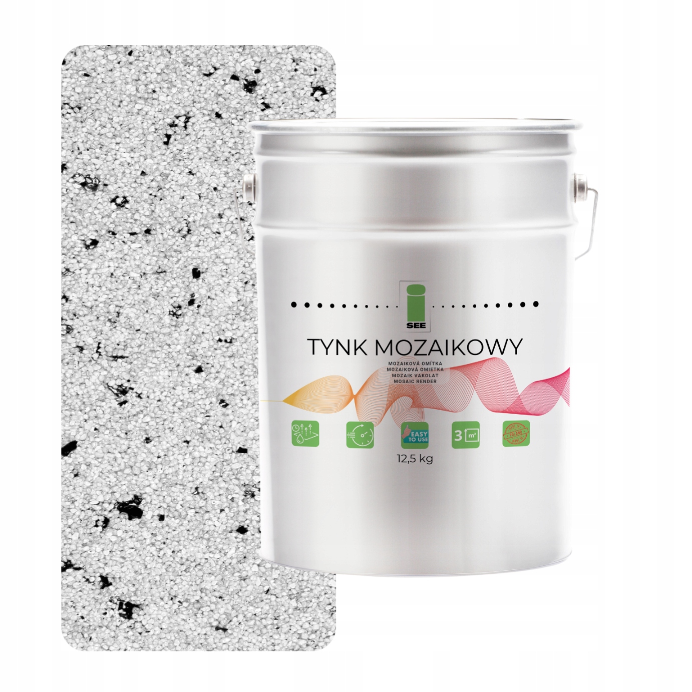 Mozaiková pryskyřičná omítka Marmolit Bílá M02 12,5 kg Mrazuvzdorná Premium