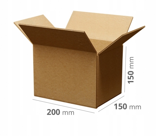 200 szt. Karton Pudło klapowe 200x150x150 mm szare 340 g/m2 Gabaryt B