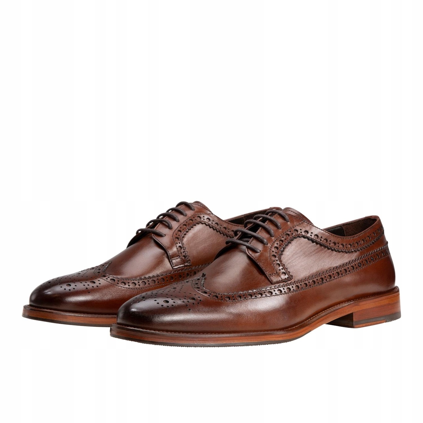 Hnědé společenské polobotky Premium s brogováním vel. 42