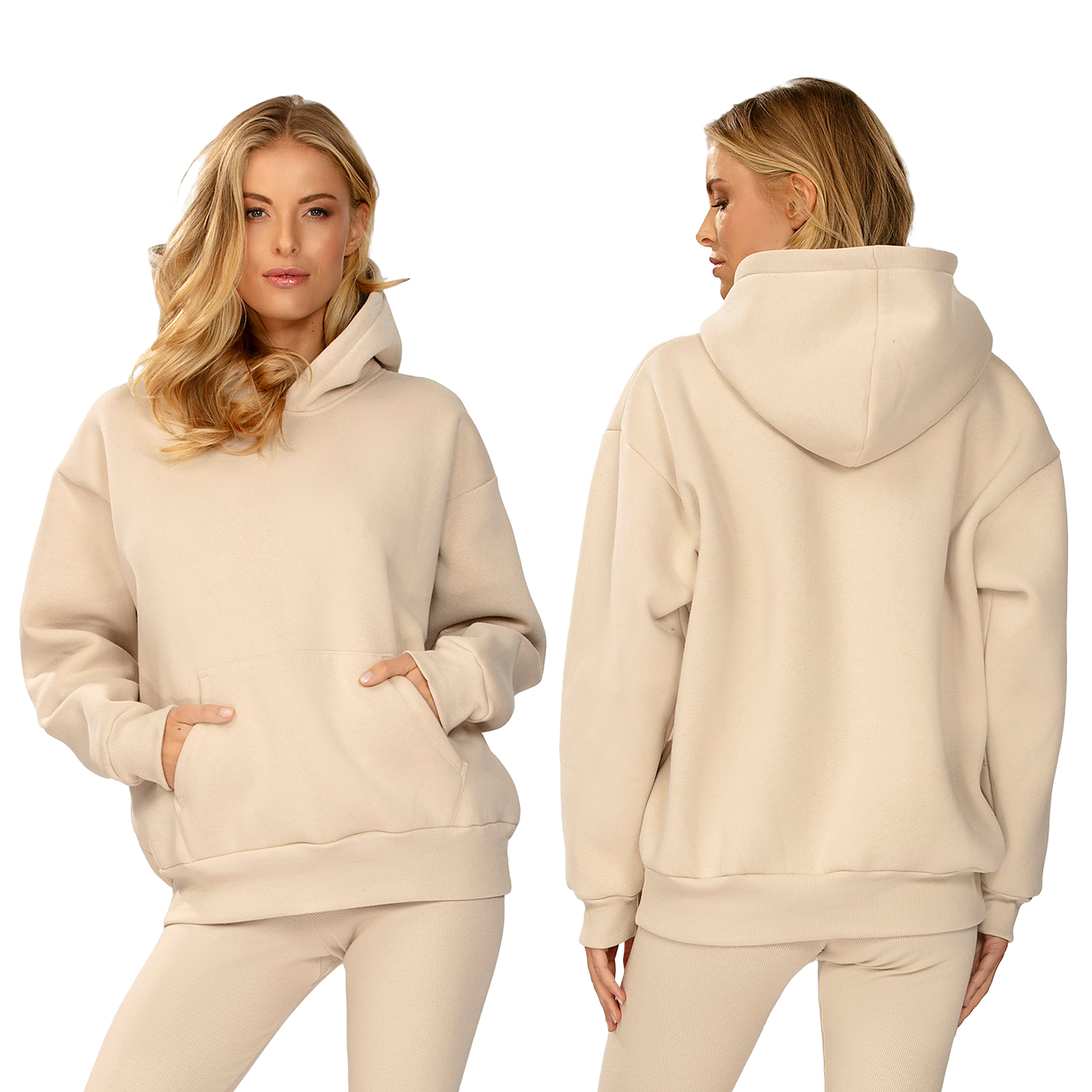Dkaren Oseye-Bl béžová Mikina bez zipu Oversize Xs