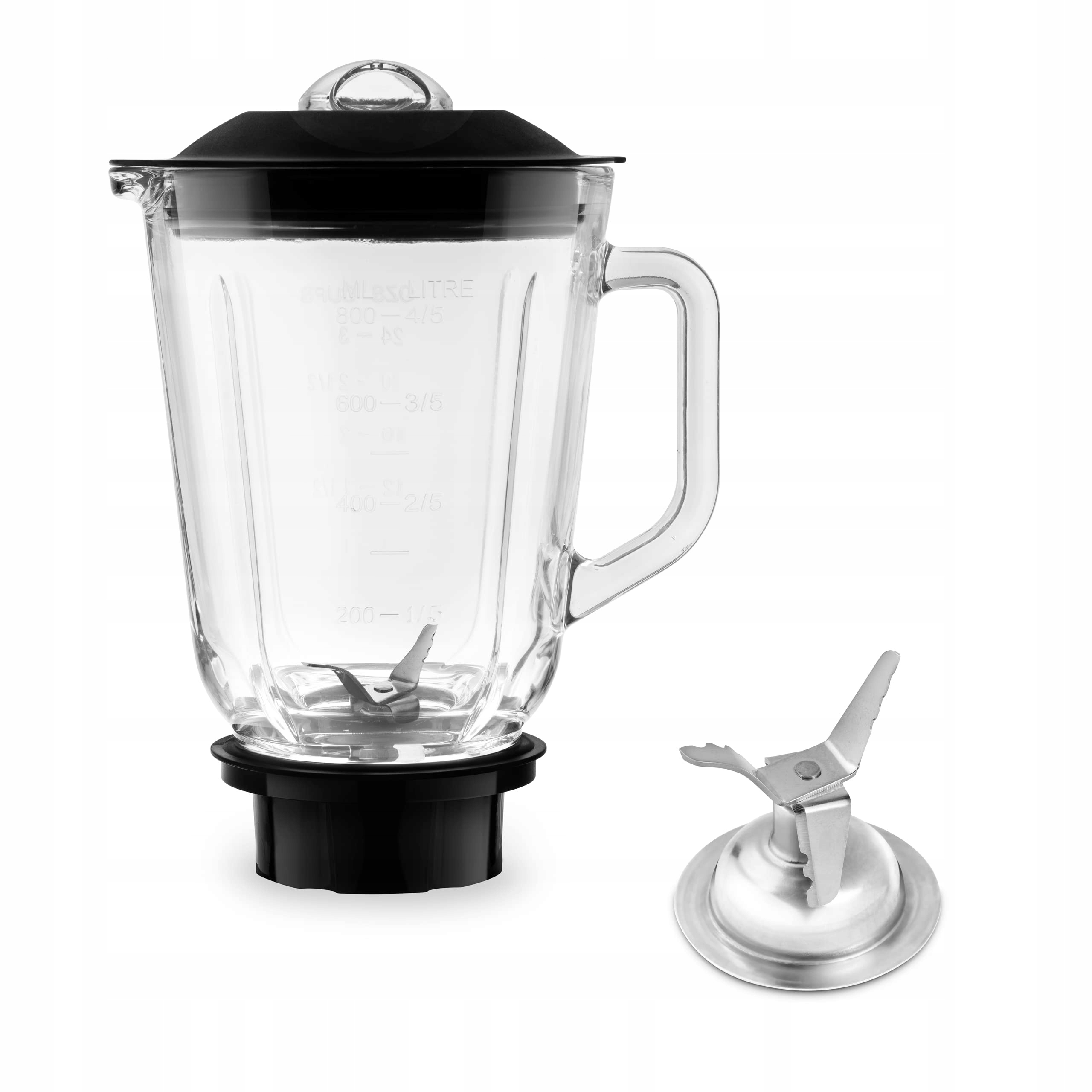 UFESA Blender Kielichowy Czerwony Szkło 0,8L 900W 2 Prędkości BPA Free — miniatura 3