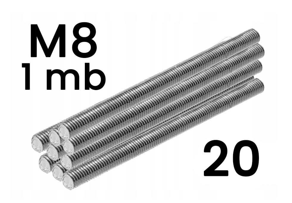Tyč závitová M10 x 1000 kolík 1 m pozink DIN976 kpl 20 kusů