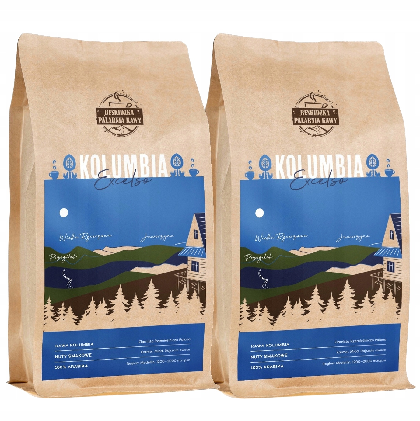 Levně Čerstvě Pražená Mletá Káva Kolumbie Excelso 2x 500g 100% Arabica Speciality