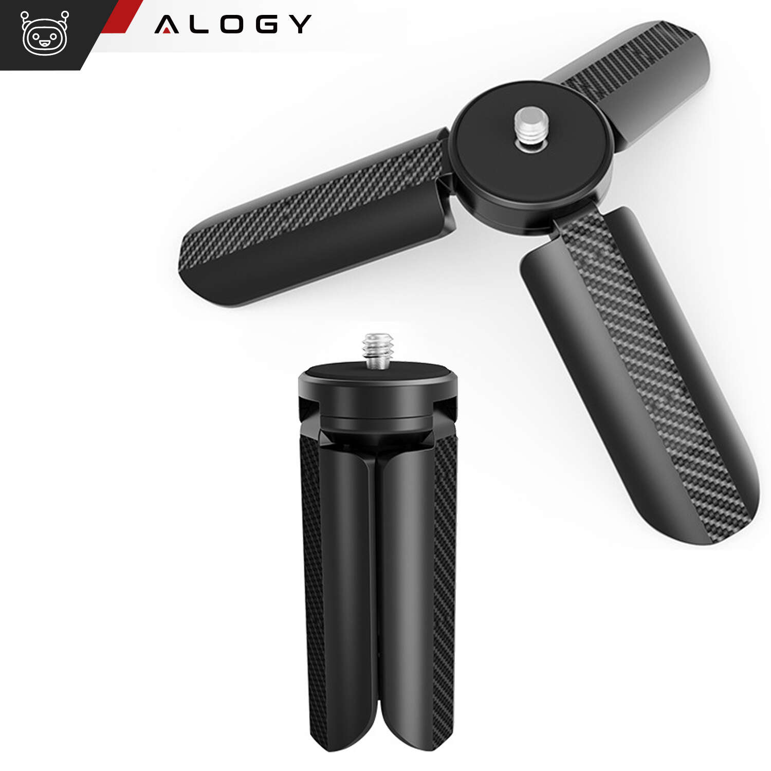 Uchwyt mini statyw do telefonu uniwersalny obrotowy Tripod selfie do zdjęć Kolor czarny