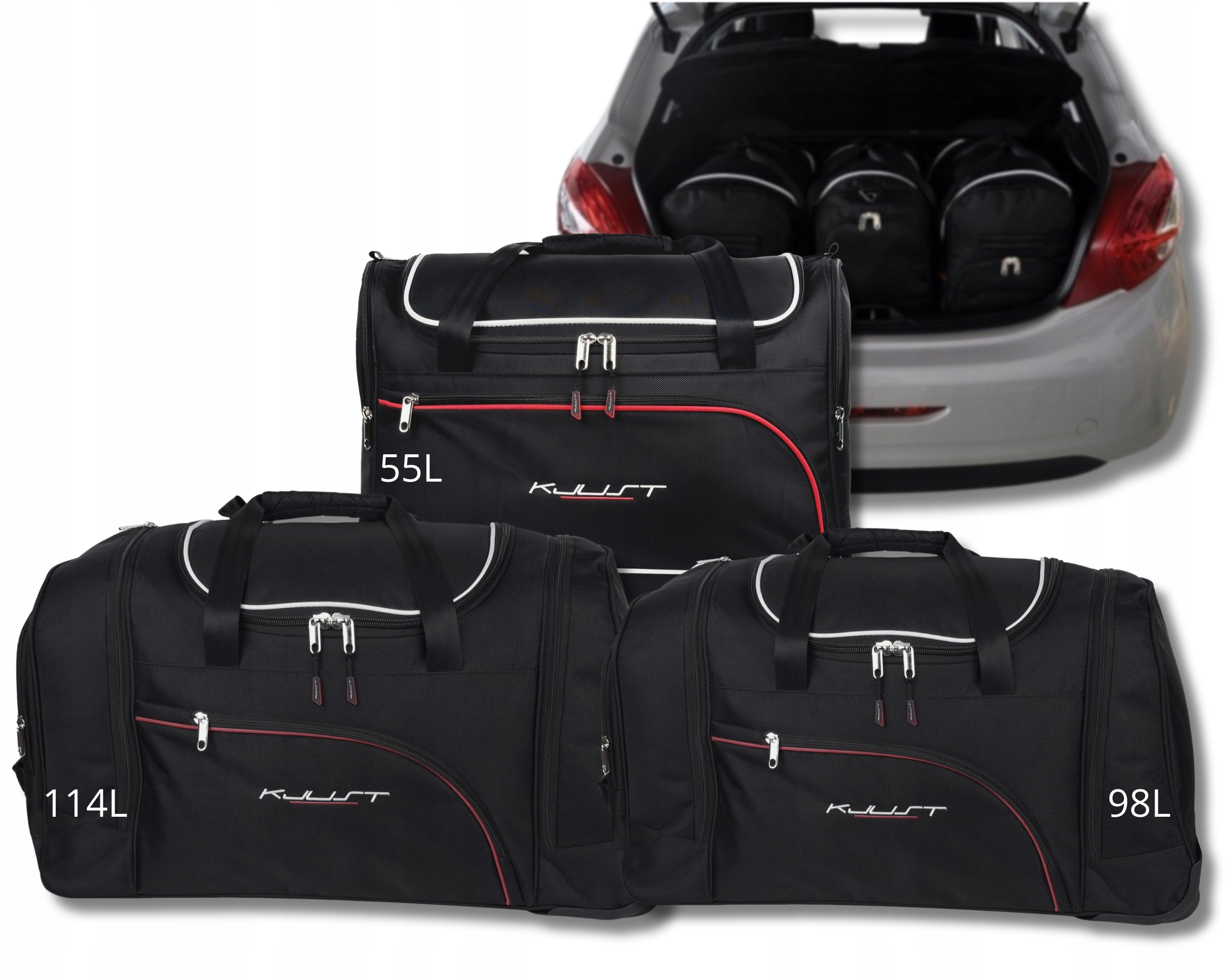 Sada tašiek Kjust do kufra Peugeot 208 Hatchback 2012-2015 3 ks