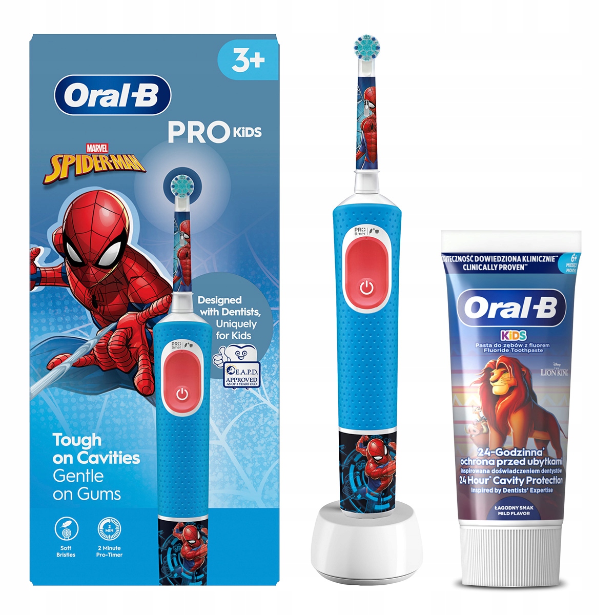 Oral-B Pro Kids 3+ Spider-Man Szczoteczka elektryczna pasta do zębów