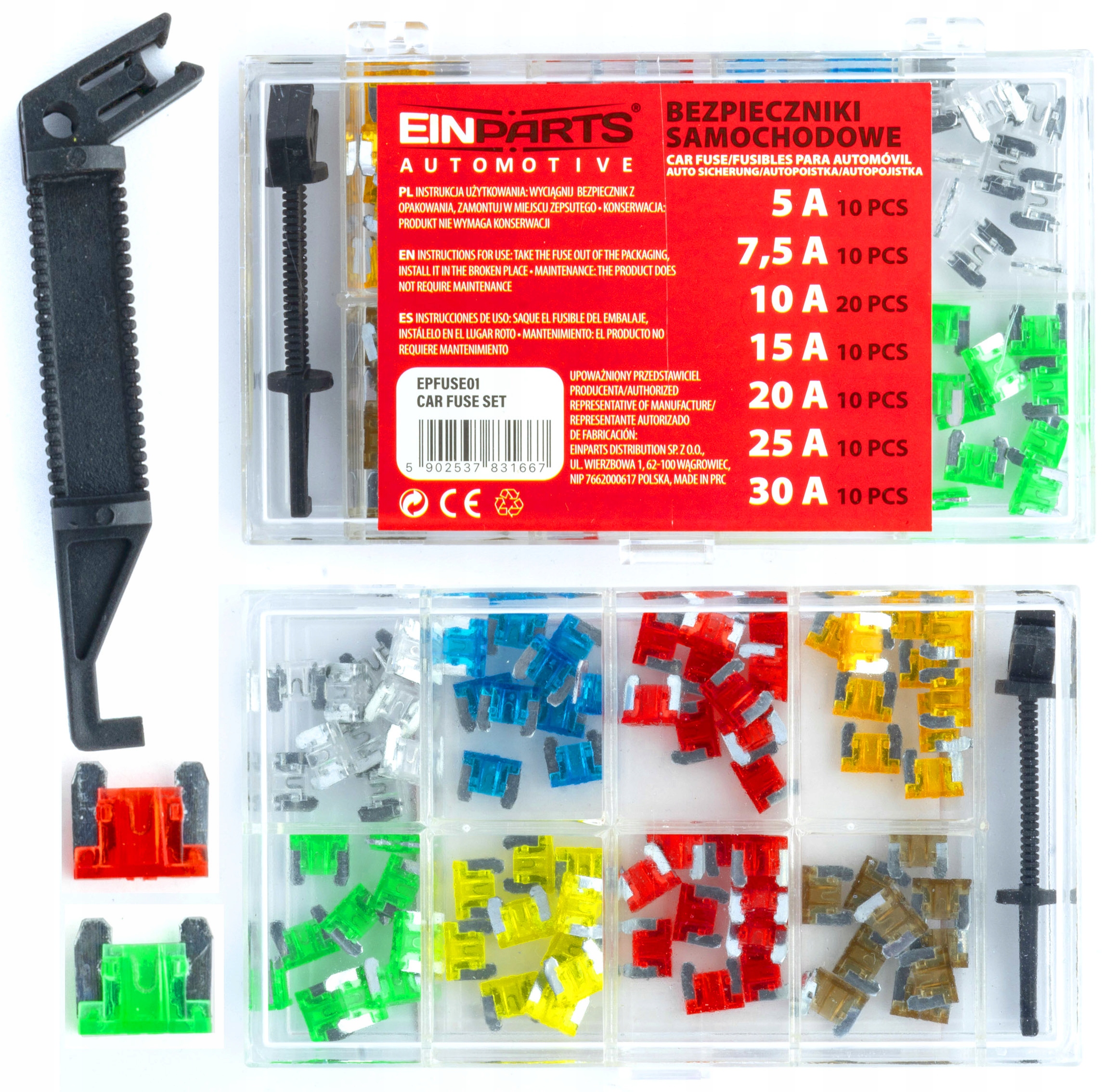 

Bezpieczniki Samochodowe Micro 80 Szt Szczypce