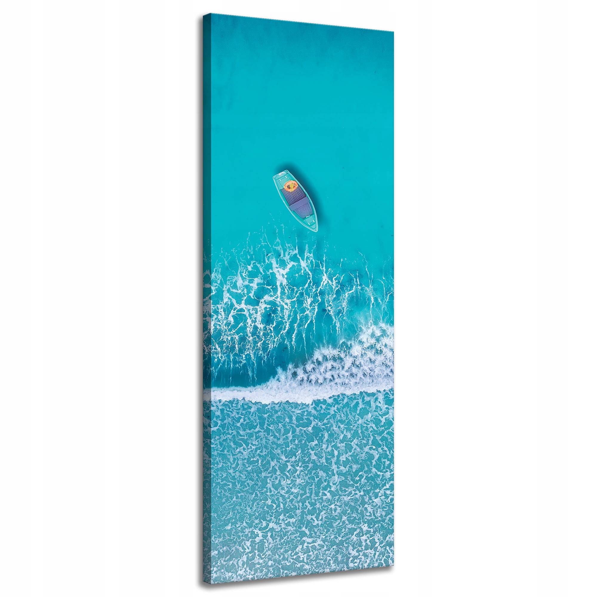 Obraz na plátně Loďka na moři Voda Modrá 40x120 cm Ideální jako dárek