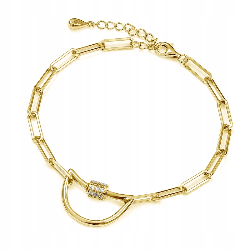 Stříbrný náramek Ag 925 s pozlaceným půlměsícem B05121