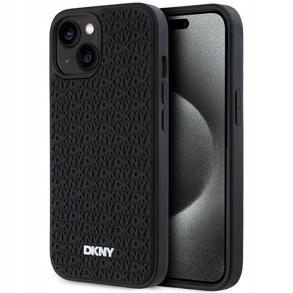 Etui Dkny 3D Rubber Repeat Pattern na iPhone 15 Plus czarne