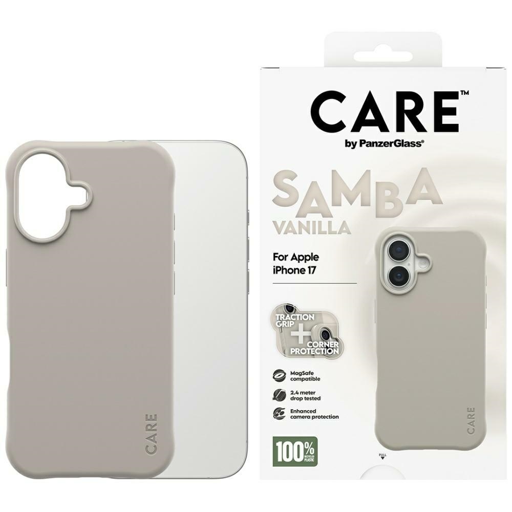 Pouzdro Care by PanzerGlass Fashionable Samba MagSafe pro iPhone 17, vanilkové