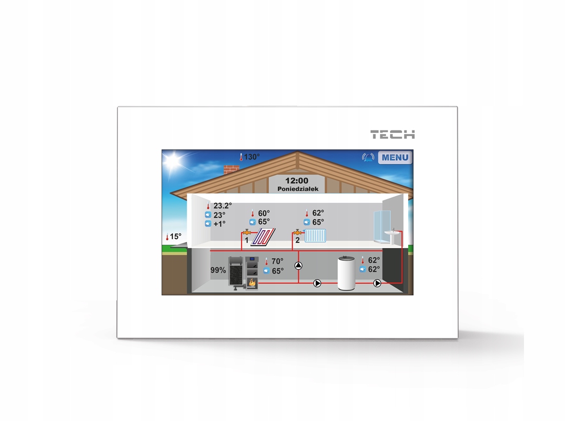 Izbový Regulátor Tech ST-281 Rs Dotykový Biely