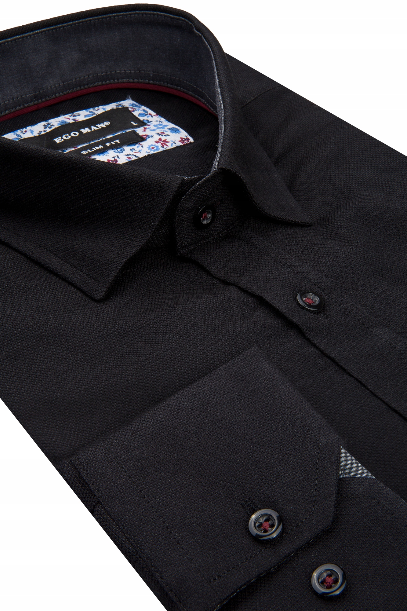 

Koszula Męska Czarna Klasyczna Elegancka Slim: 3XL