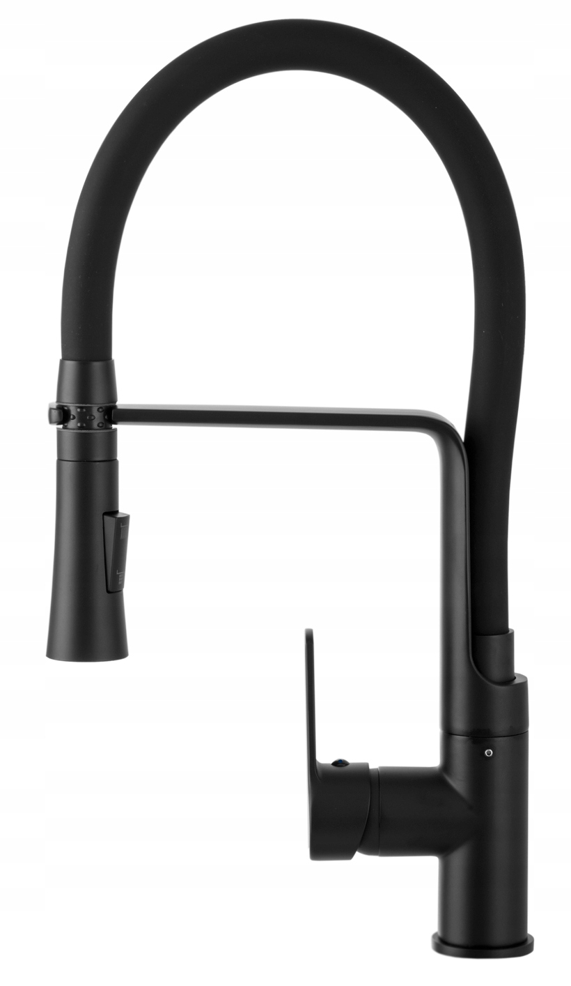 Kuchynská Batéria S Flexibilným Výtokom, Čierny Kohútik, Dvojfunkčný, Vegas