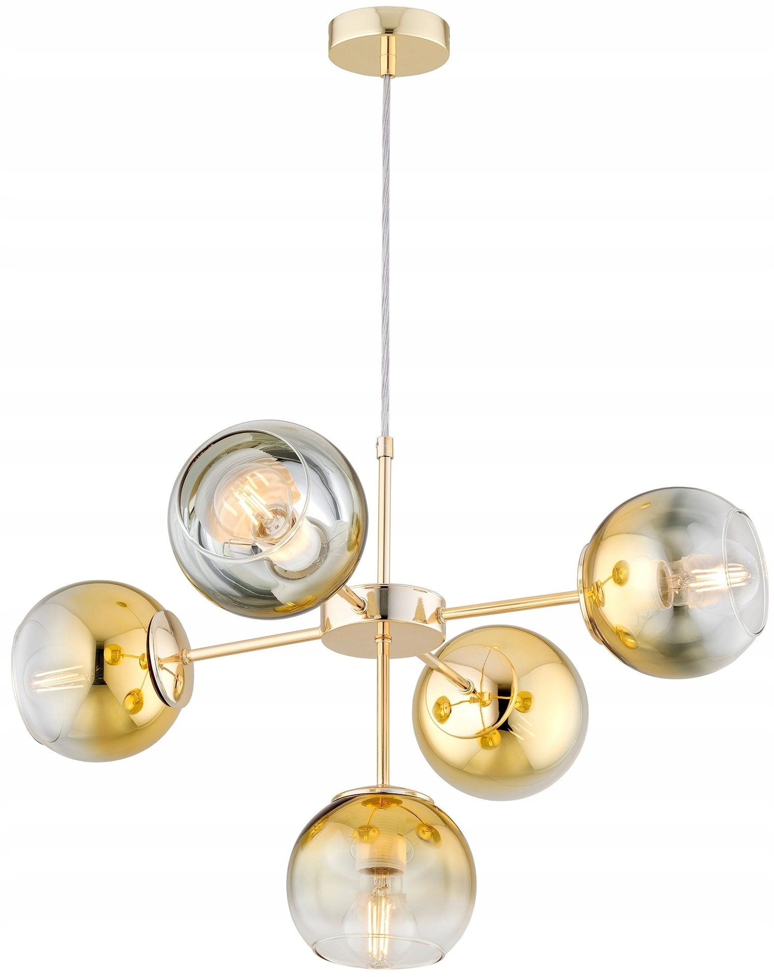 Lampa Wisząca Sufitowa Złota Żyrandol Kule Astra Led E27