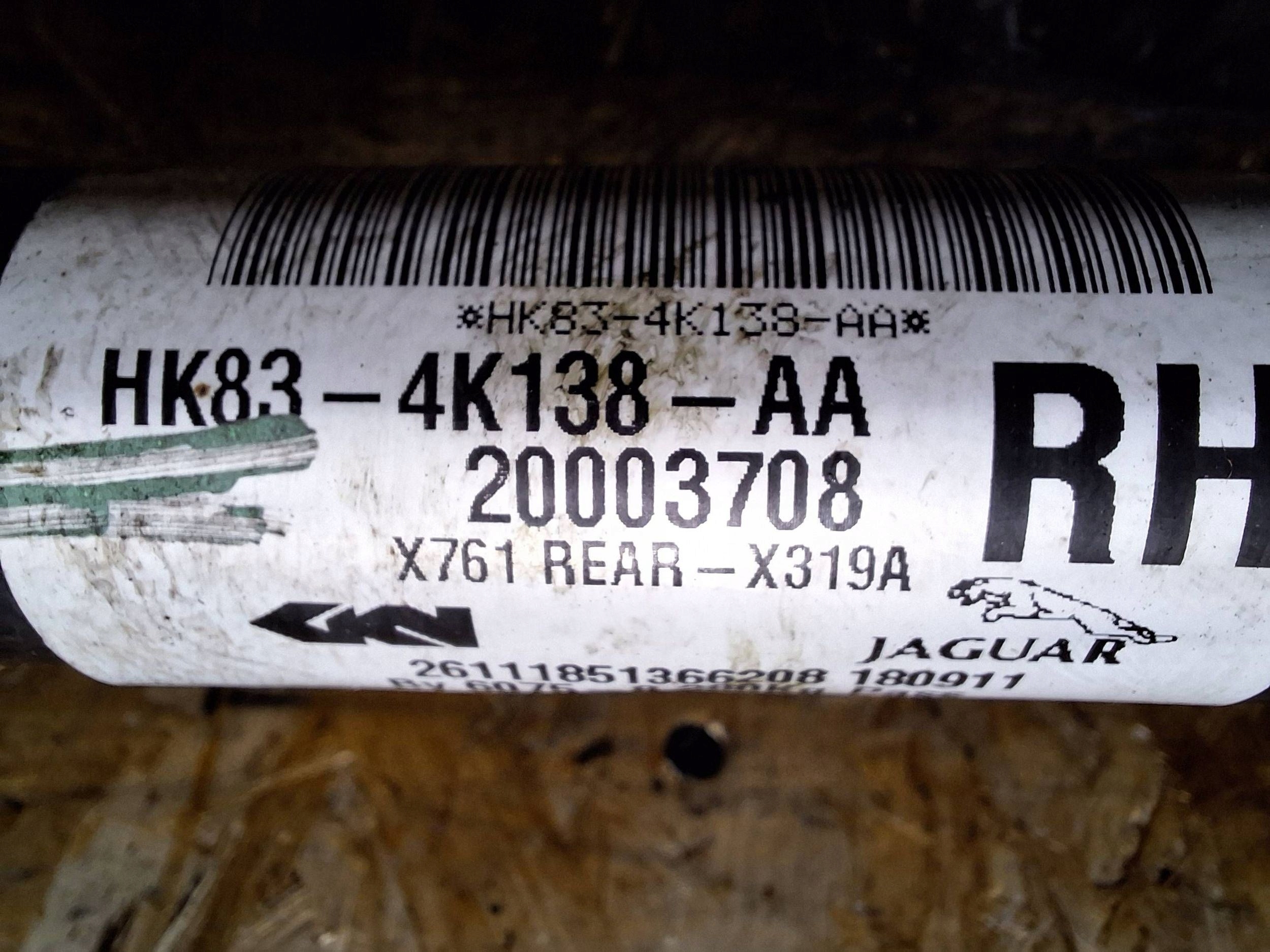semi-axis right rear part JAGUAR F-PACE VELAR HK83-4K138-AA
