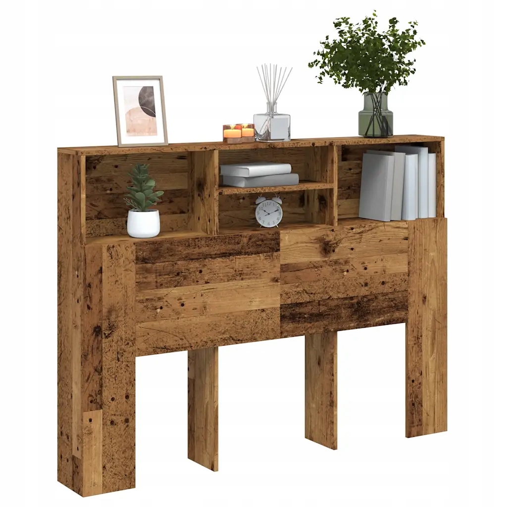 Čelo postele s úložným prostorem old wood 140 x 19 x 103,5 cm Hnědá 856868