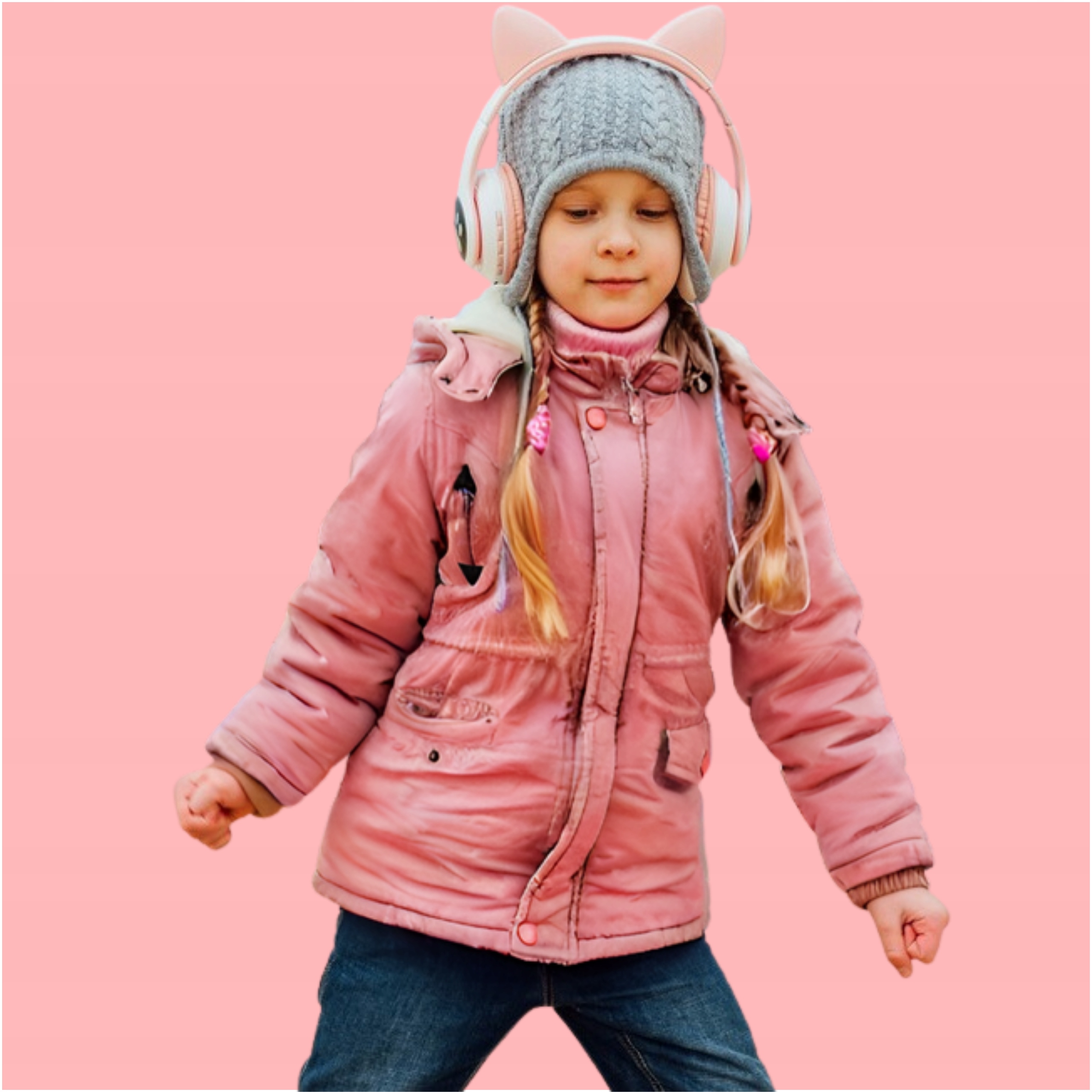 SŁUCHAWKI KOCIE USZY DLA DZIECI BEZPRZEWODOWE BLUETOOTH LED RGB USZY KOTA Model MFC SŁUCHAWKI KOCIE USZY