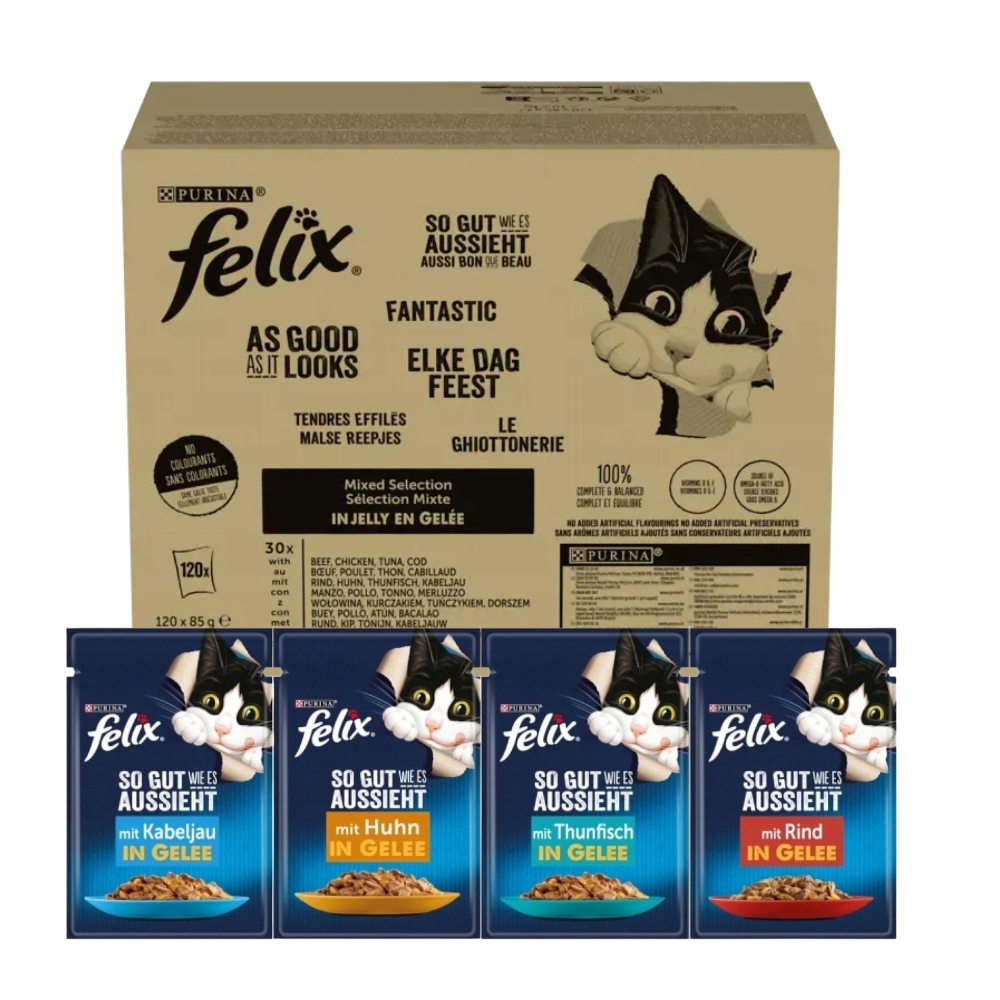 Krmivo pro kočky Purina Felix 120 x 85 g mix chutí