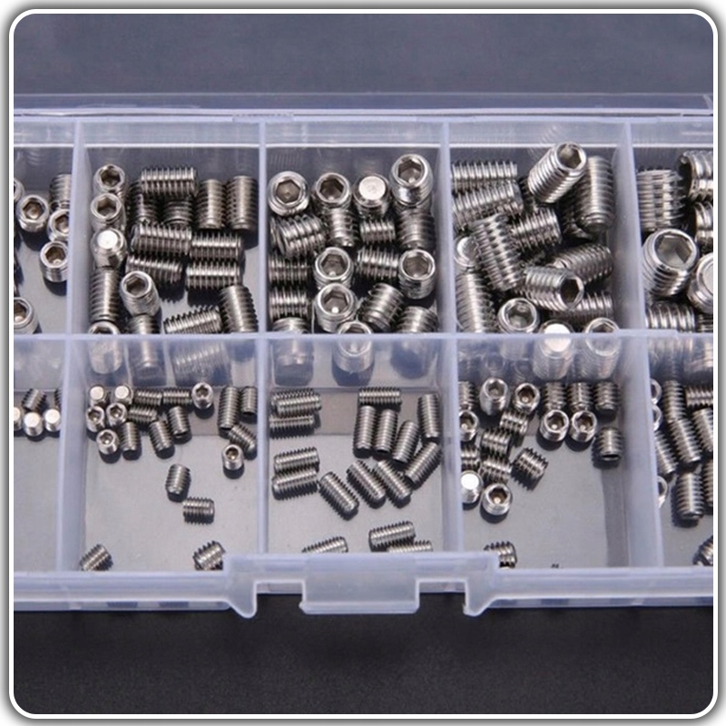 ŚRUBY WKRĘTY IMBUSOWE DOCISKOWE BEZ ŁBA - ZESTAW 200 SZTUK RÓŻNE ROZMIARY Norma Inna norma