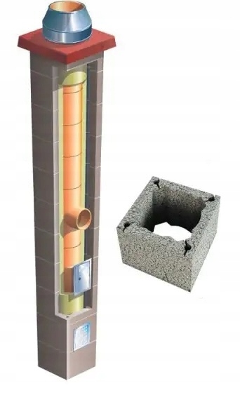 Keramický systémový komín Brata Premium S fi 180 6 m 36x36 cm zateplený