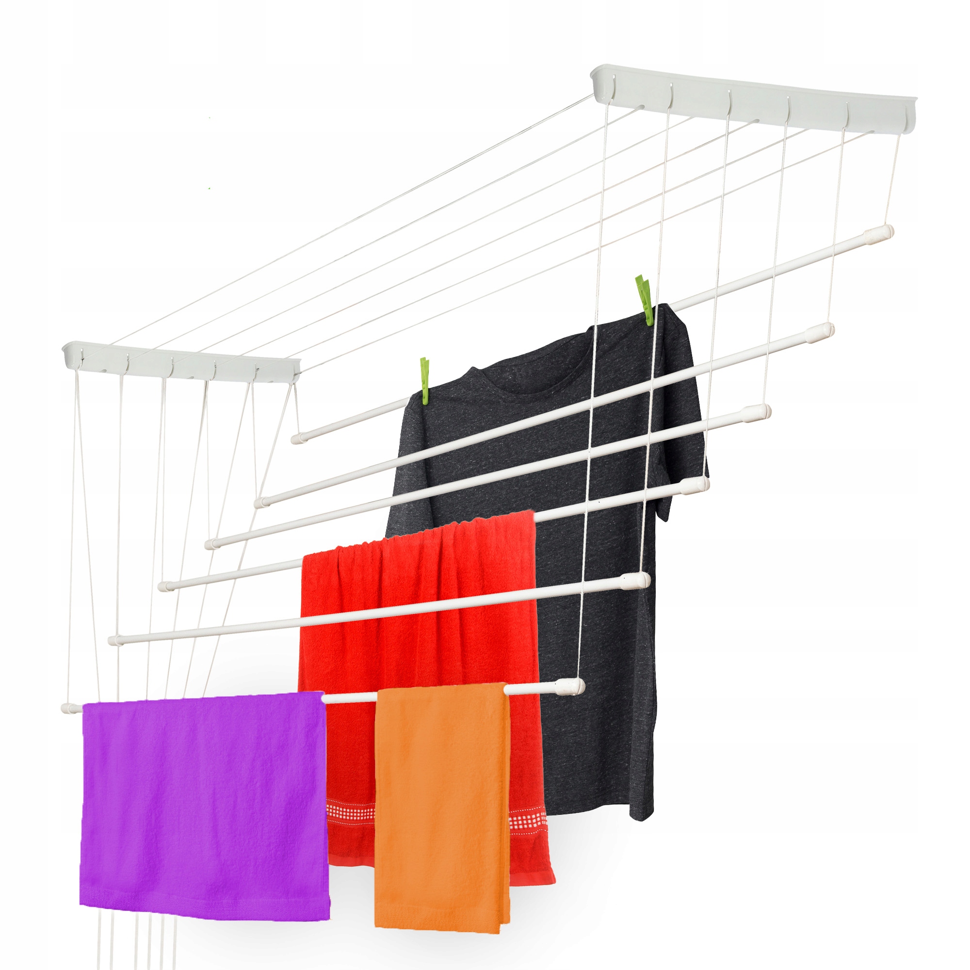 Levně Sušák Na Prádlo Stropní Do Koupelny 6 Tyčí 110cm Odolný Pevný
